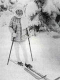 Childhood photo of Gisela skiing in Bockswiese