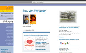 Pierre Elliott Trudeau School Notice Page: Click to visit the site