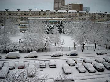 Photo from Dieter's flat of a winter view.