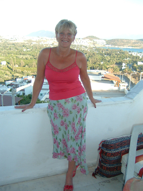 Brenda and a view from Ersin's home in Turkey.