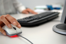 Business woman using a computer.